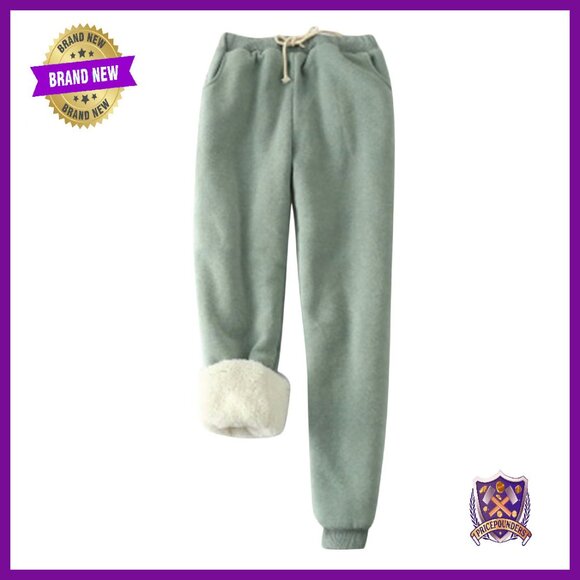Sherpa Lined Fleece Joggers Winter Warm Sweatpants Lounge Pants